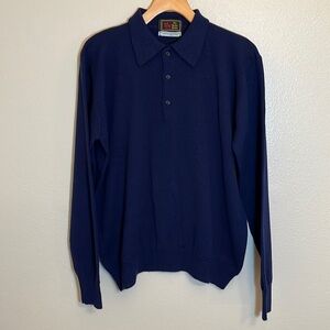 The Yankee Peddler Navy Merino Wool Collar Sweater